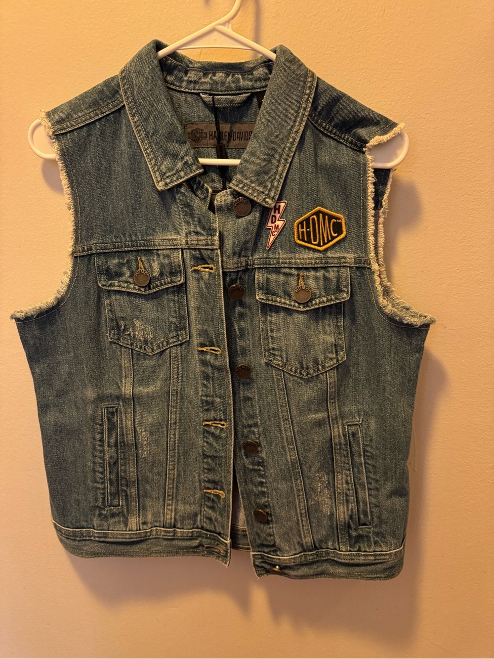 Harley-Davidson women’s  Blue Denim Vest with HDMC Patch